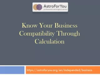 know your business compatibility through calculation