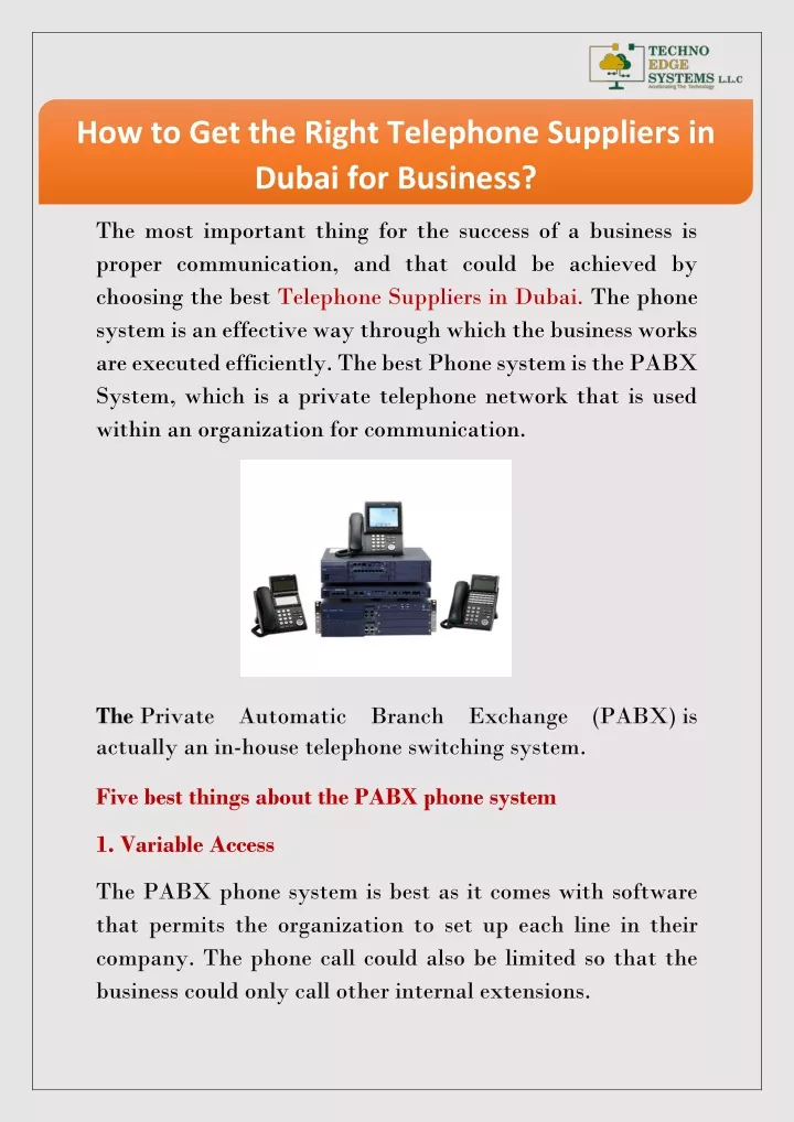 how to get the right telephone suppliers in dubai