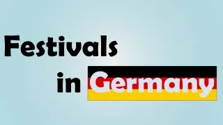 Festivals in Germany