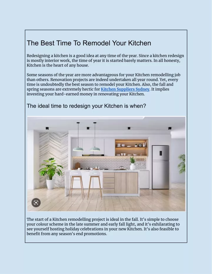 the best time to remodel your kitchen