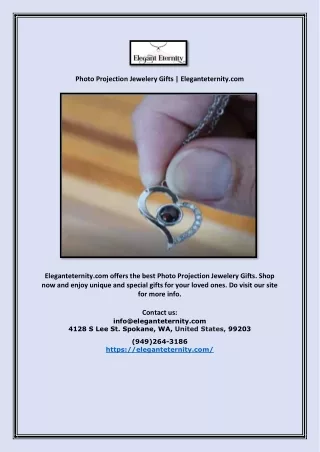 Photo Projection Jewelery Gifts | Eleganteternity.com