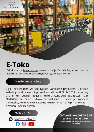 Toko Online met E-Toko: ontvang nu de beste deals
