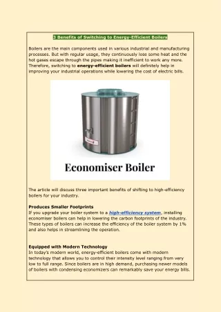 3 Benefits of Switching to Energy-Efficient Boilers