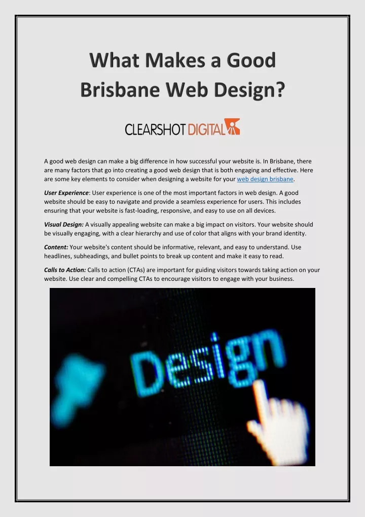 a good web design can make a big difference