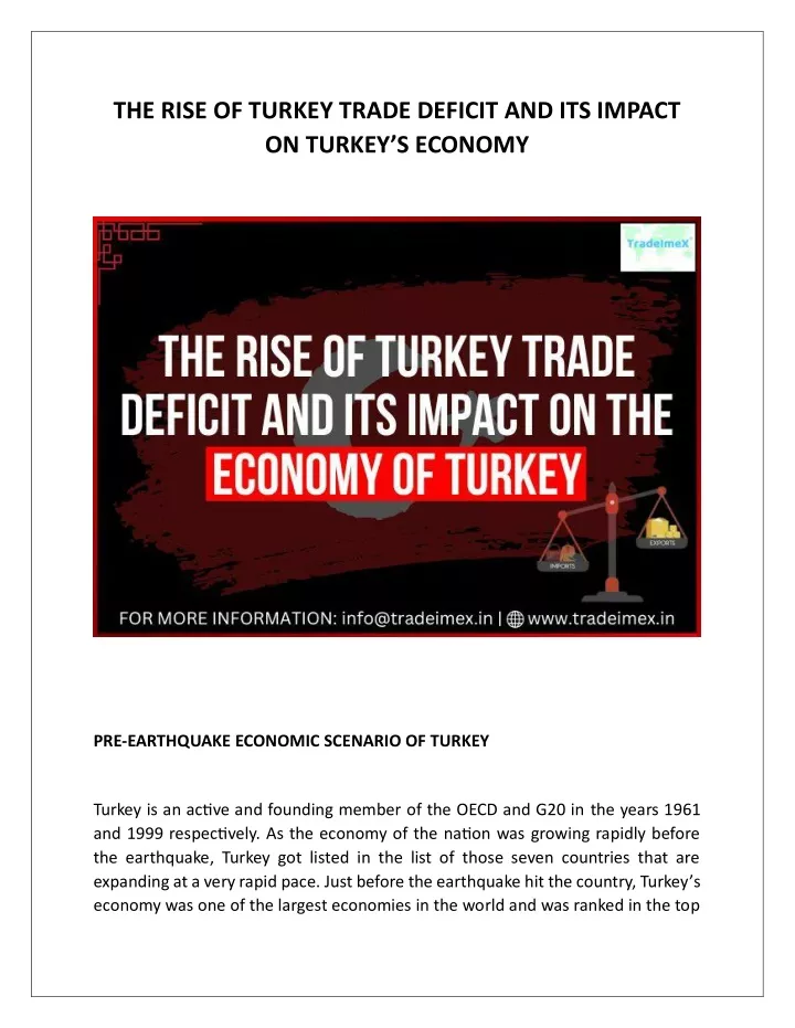 the rise of turkey trade deficit and its impact