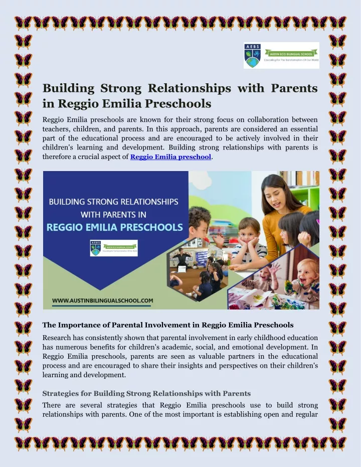 building strong relationships with parents
