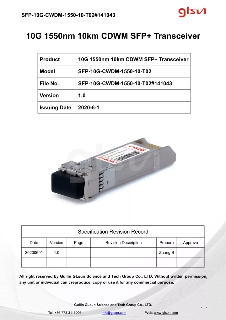 sfp 10g cwdm 1550 10 t02 141043