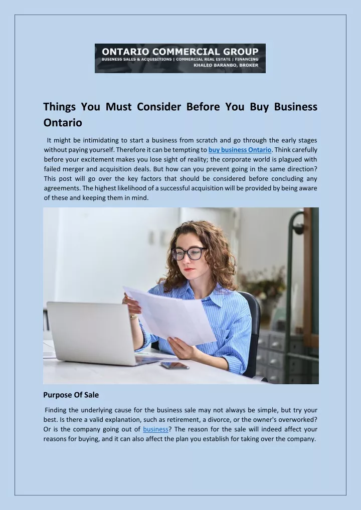 things you must consider before you buy business