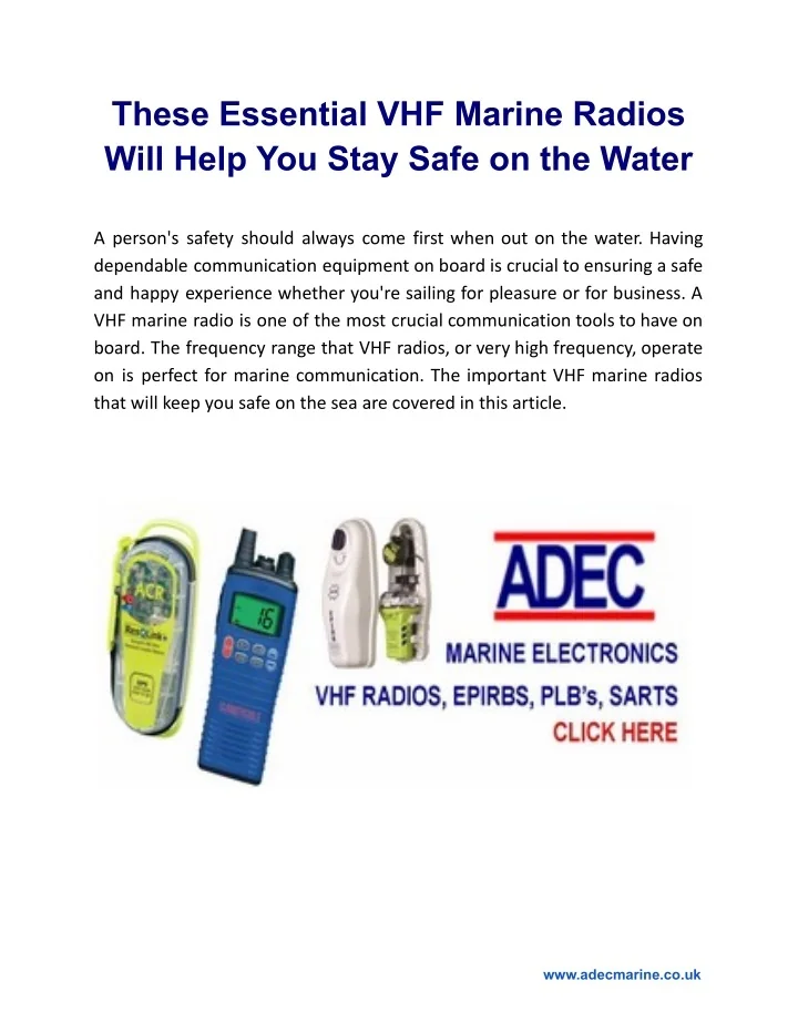 PPT These Essential VHF Marine Radios Will Help You Stay Safe on the Water 08 May PowerPoint