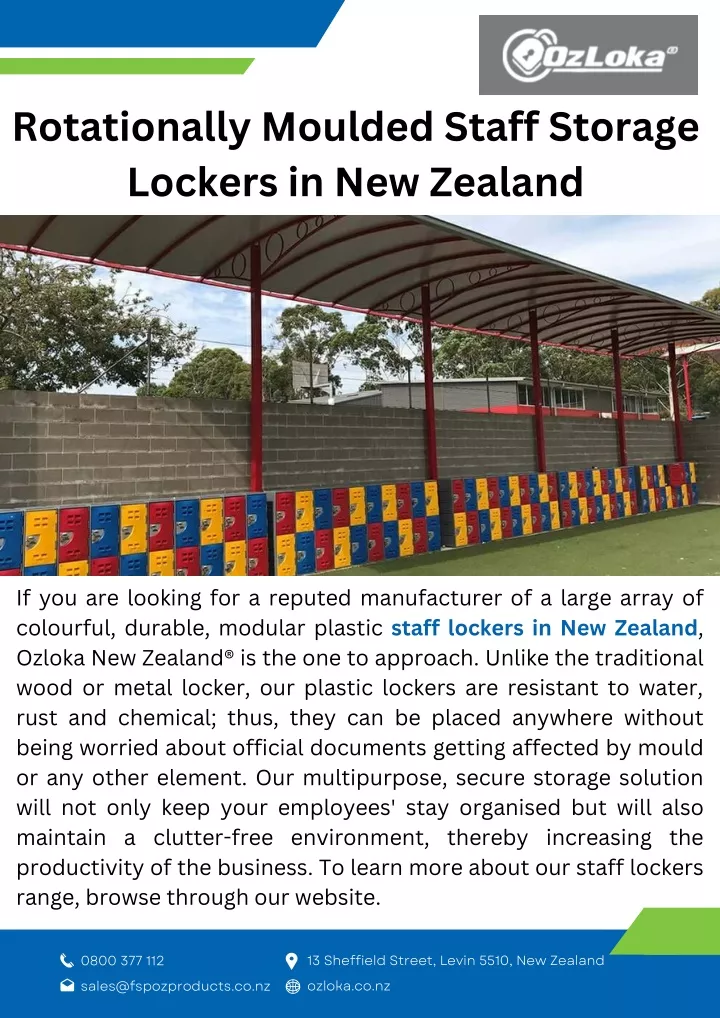 rotationally moulded staff storage lockers