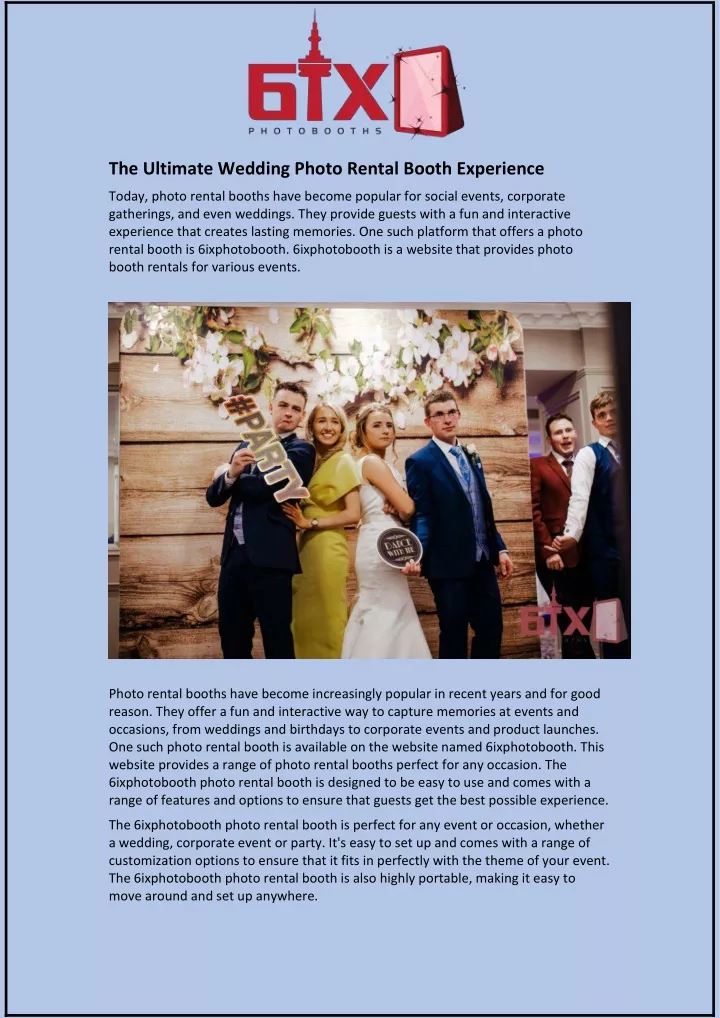 the ultimate wedding photo rental booth experience