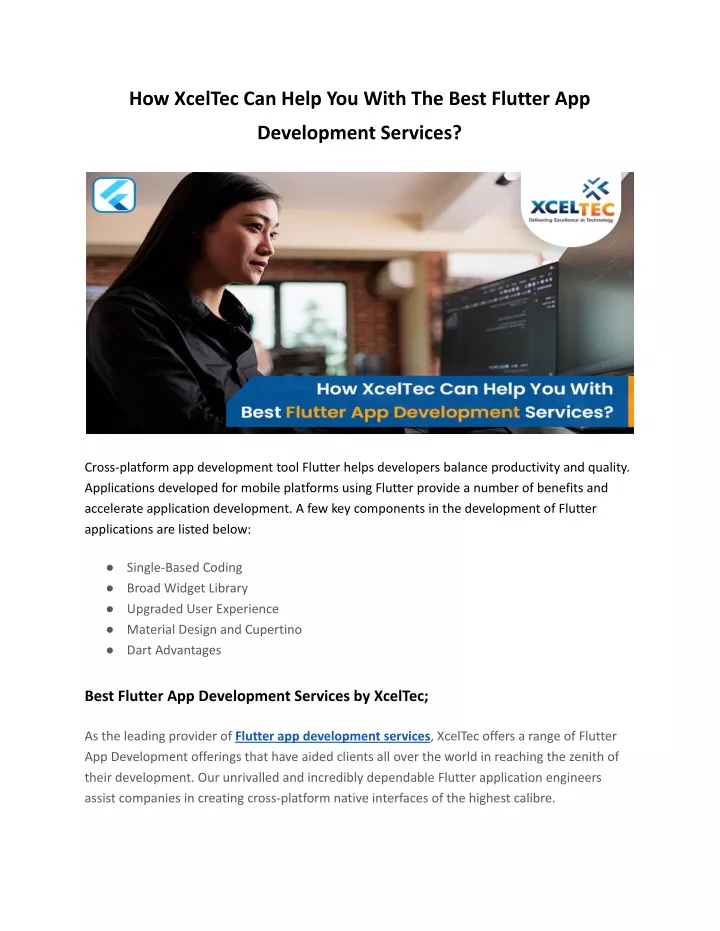how xceltec can help you with the best flutter app
