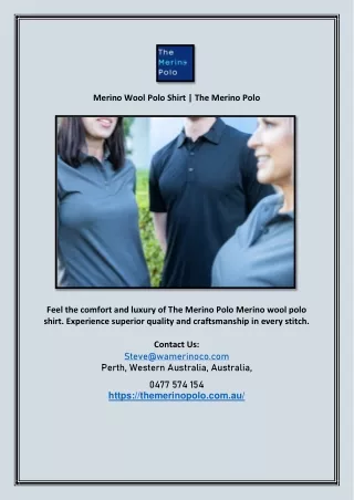 Merino Polo Shirt Australia | The Merino Polo