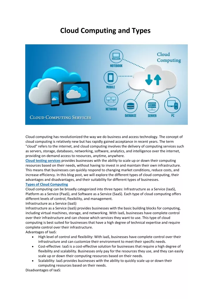 cloud computing and types