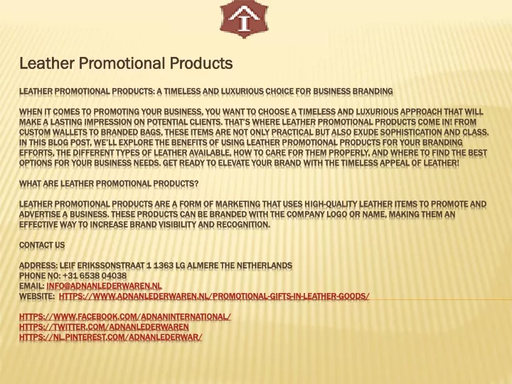 leather promotional products