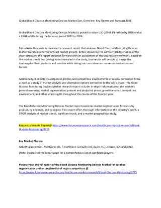 global blood glucose monitoring devices market