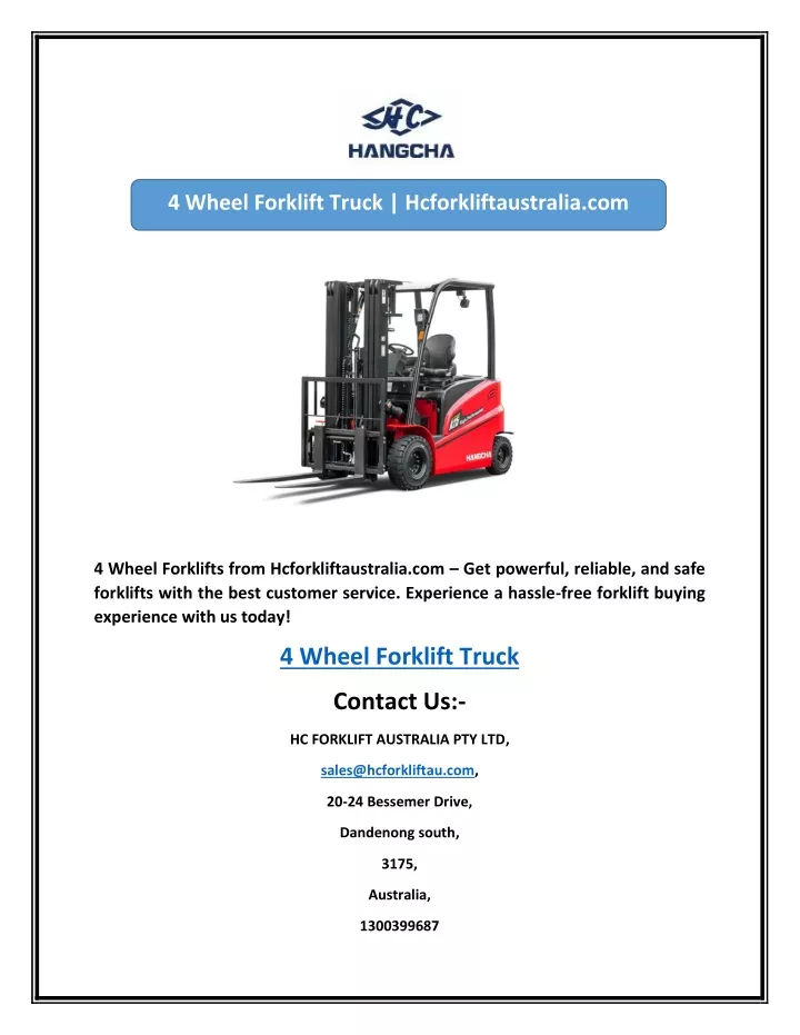 4 wheel forklift truck hcforkliftaustralia com