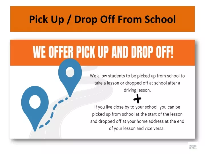 pick up drop off from school