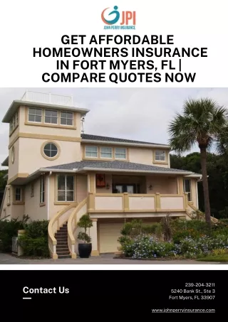 Get Affordable Homeowners Insurance in Fort Myers, FL  Compare Quotes Now