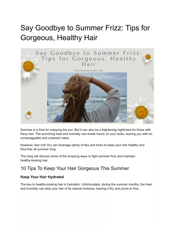 say goodbye to summer frizz tips for gorgeous