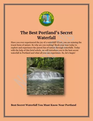 Secret Falls in Jamaica  Non-Such Falls