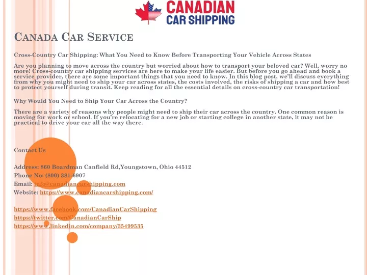 canada car service