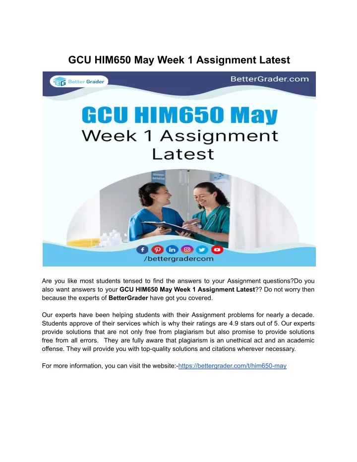 gcu him650 may week 1 assignment latest