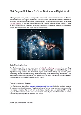 360 degree solutions for your business in digital