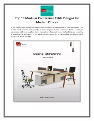 Top 10 Modular Conference Table Designs for Modern Offices
