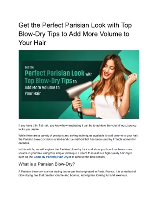 get the perfect parisian look with top blow
