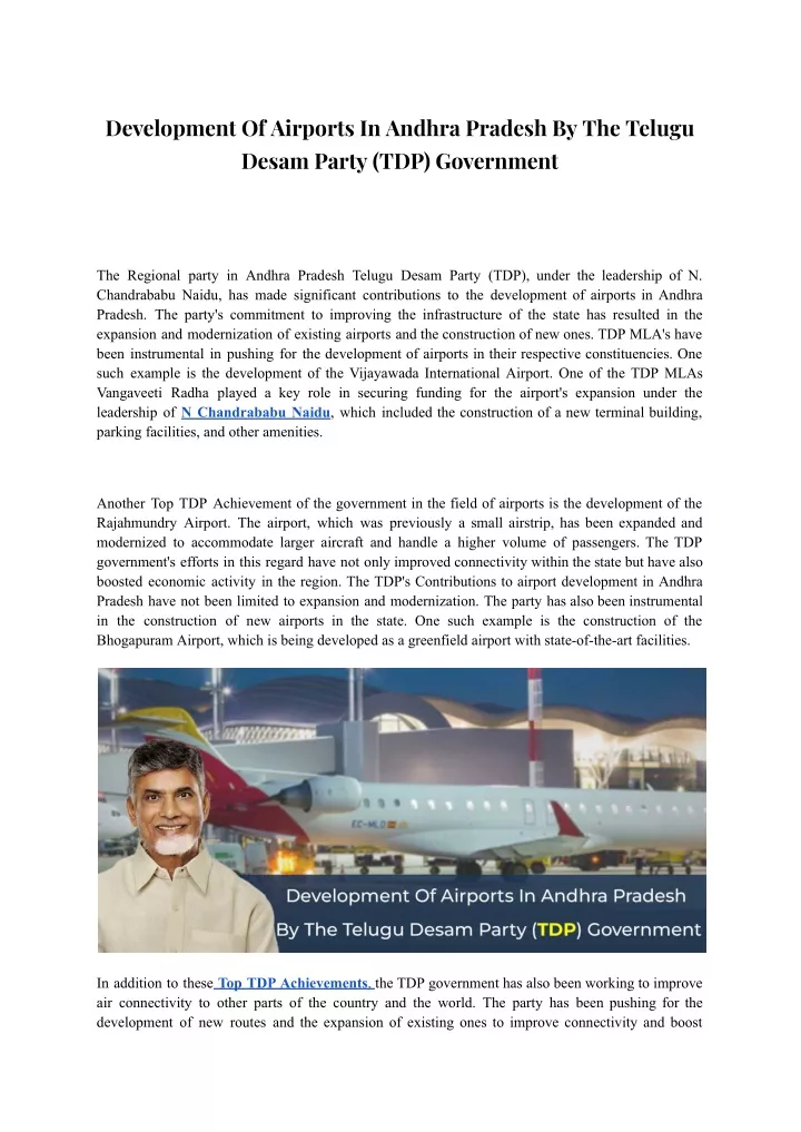 development of airports in andhra pradesh