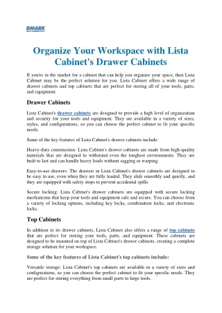 Organize Your Workspace with Lista Cabinet's Drawer Cabinets