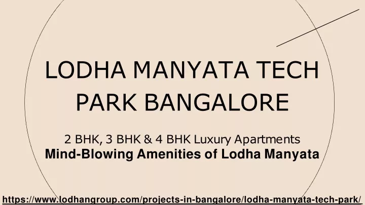 lodha manyata tech park bangalore