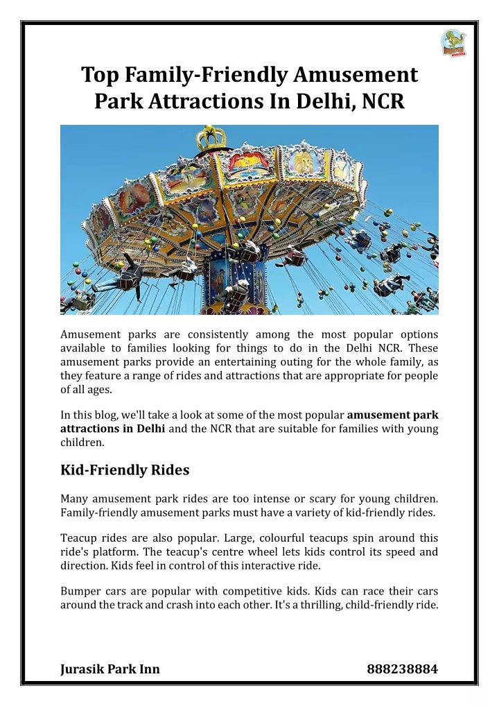 top family friendly amusement park attractions