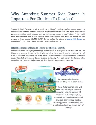 Why Attending Summer Kids Camps Is Important For Children To Develop_.docx