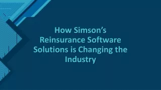How Simson’s Reinsurance Software Solutions is Changing the Industry