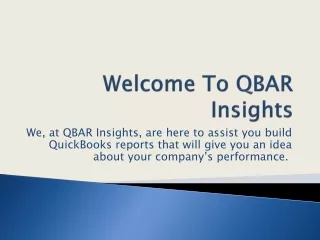 welcome to qbar insights