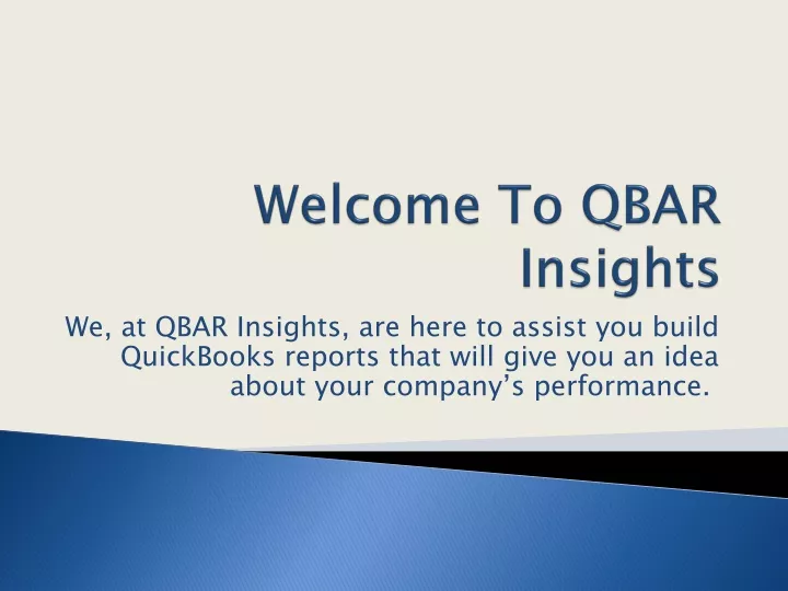 welcome to qbar insights