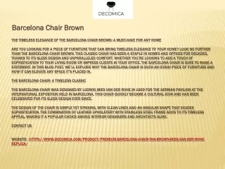 barcelona chair brown