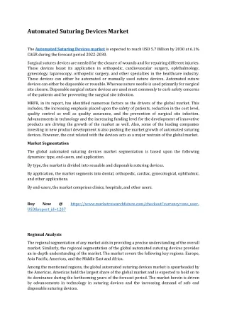 automated suturing devices market