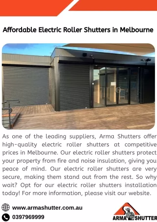 Affordable Electric Roller Shutters in Melbourne
