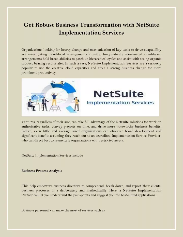 get robust business transformation with netsuite