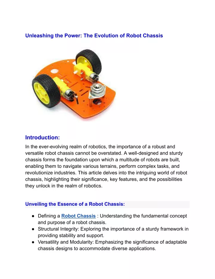 unleashing the power the evolution of robot