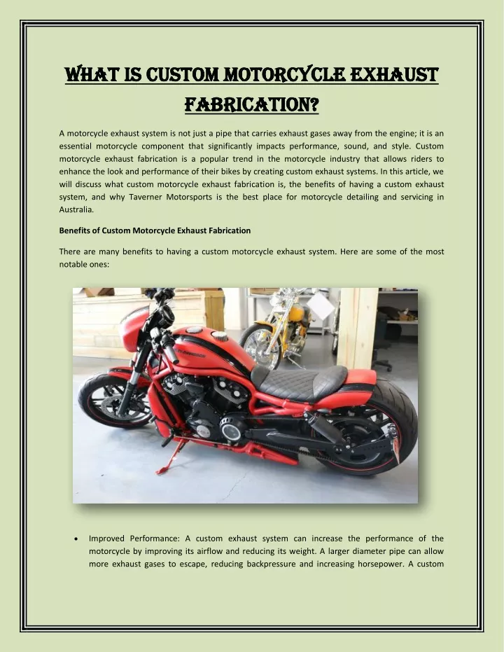 what is custom motorcycle exhaust what is custom