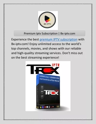 Premium Iptv Subscription | Bx-iptv.com