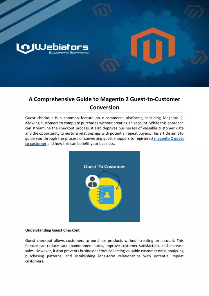 Ppt A Comprehensive Guide To Magento 2 Guest To Customer Conversion