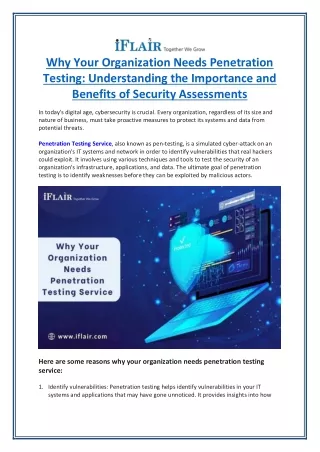 why your organization needs penetration testing