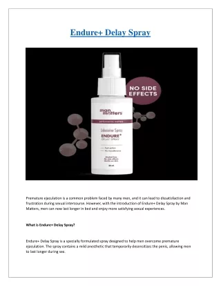 endure delay spray