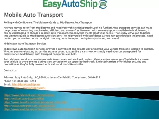 mobile auto transport
