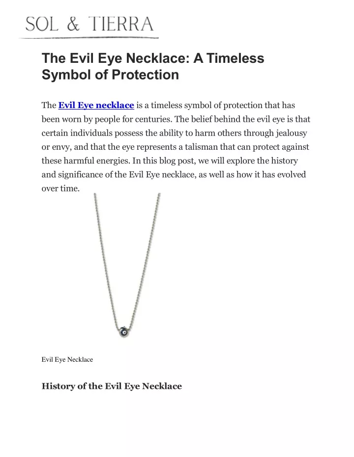 the evil eye necklace a timeless symbol